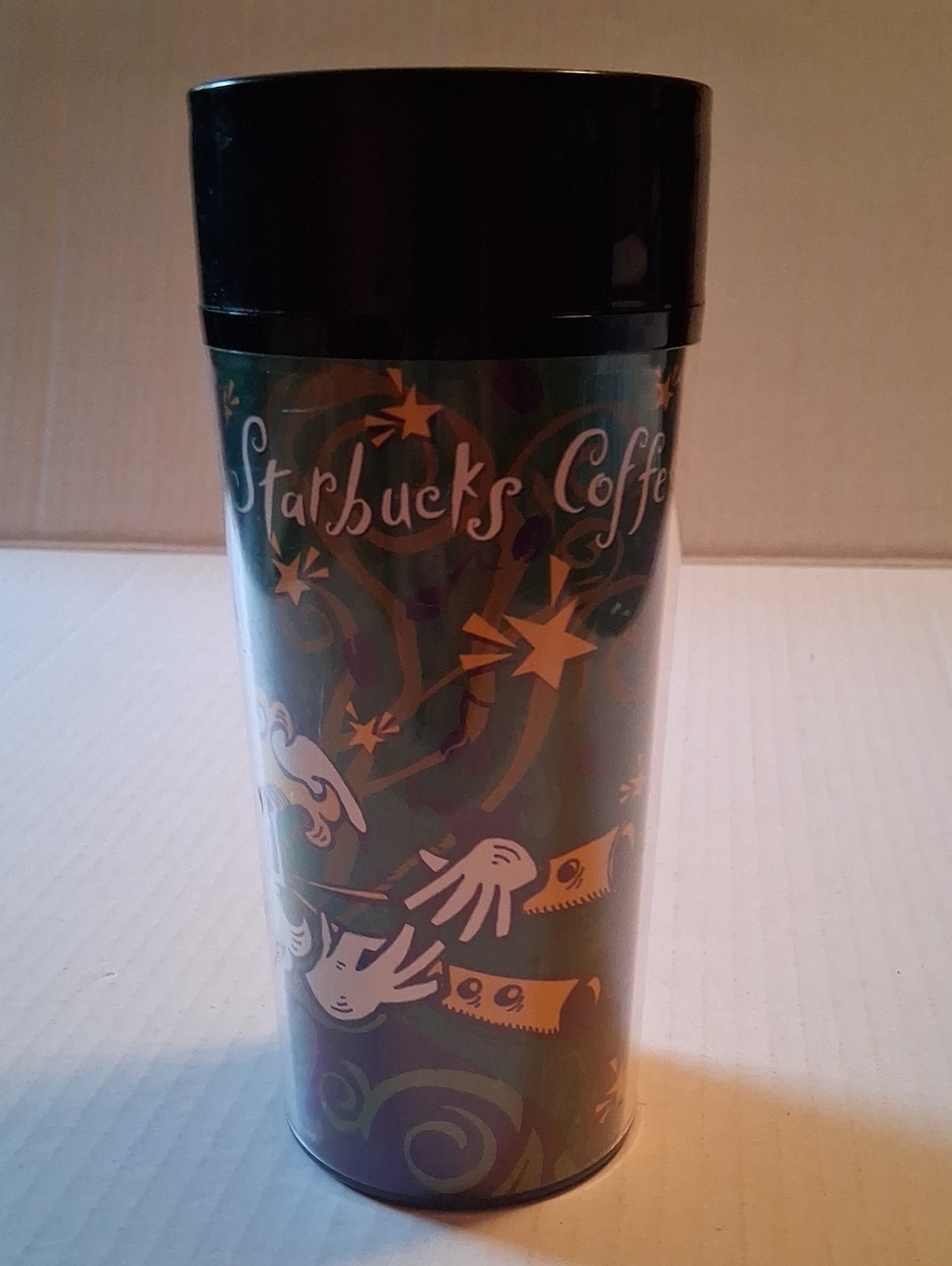 Starbucks Travel Tumbler - Black Lid with Green & Gold Accent